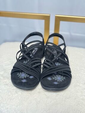 Skechers Black Multi-Strap Strappy Comfort Sandals